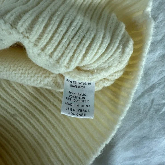 DAVI & DANI Cream Crewneck Sweater with Multicolor Pom Dots - Picture 3 of 6